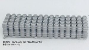 Náklad pivních sudů zarovnaný