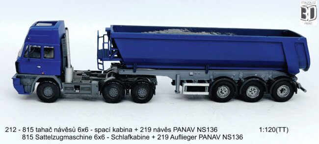 Stavebnice tahače 815-2 6×6 spací kabina – foto 8
